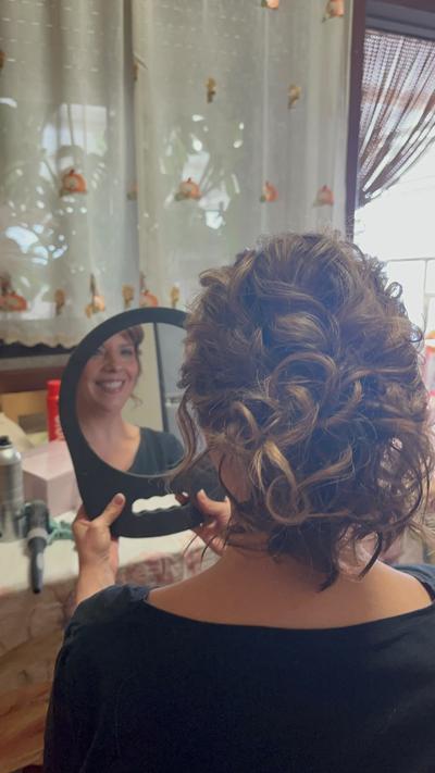 Rabo-de-cavalo ondulado, na manhã do casamento